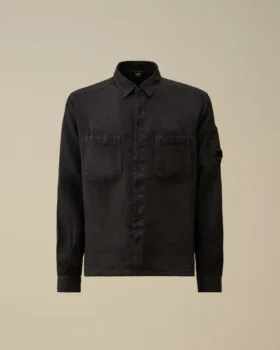 Camisa de lino de manga larga con botones de Lens