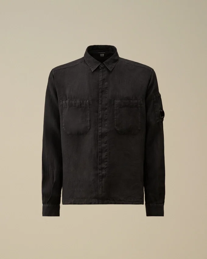 Camisa de lino de manga larga con botones de Lens