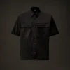 Camisa de manga corta con botones de gabardina de la Metropolis Series