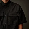 Camisa de manga corta con botones de gabardina de la Metropolis Series