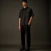Camisa de manga corta con botones de gabardina de la Metropolis Series