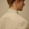 Camisa de manga larga de popelín con lente y botones
