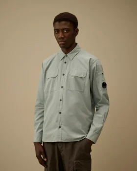 Camisa de manga larga «Lens» de gabardina orgánica