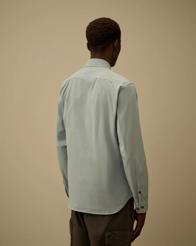 Camisa de manga larga «Lens» de gabardina orgánica
