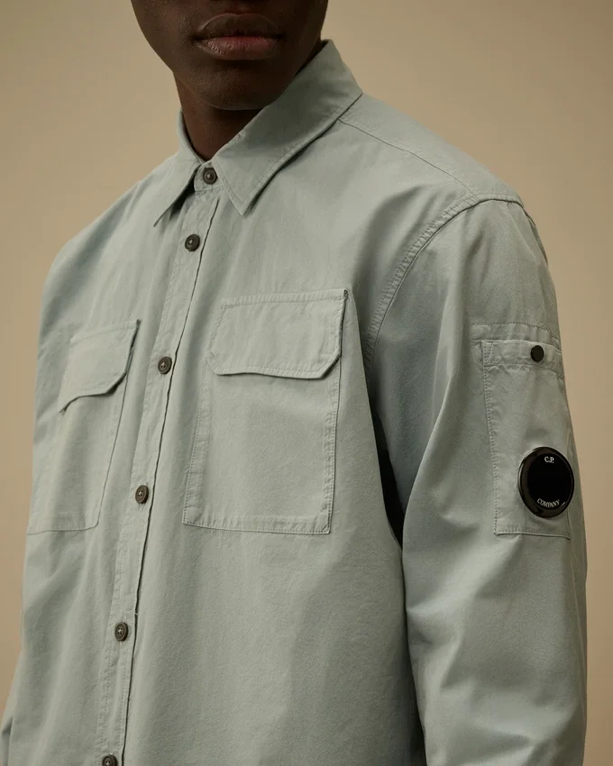 Camisa de manga larga «Lens» de gabardina orgánica