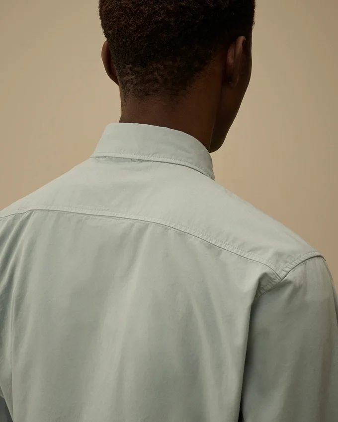 Camisa de manga larga «Lens» de gabardina orgánica