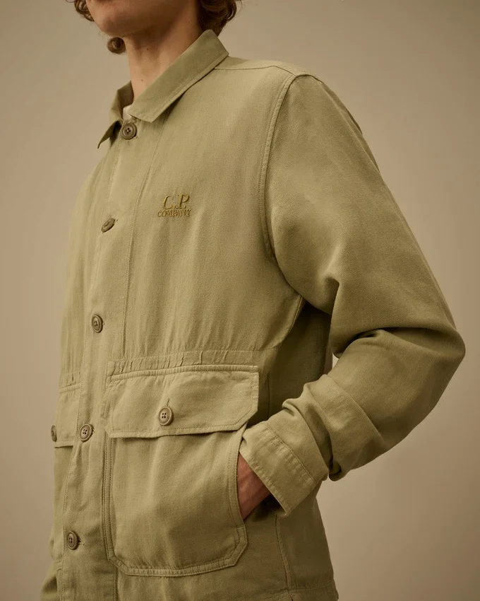 Camisa de sarga rota con botones