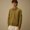 Camisa exterior con cremallera «Lens» de algodón y lino