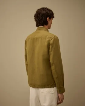 Camisa exterior con cremallera «Lens» de algodón y lino