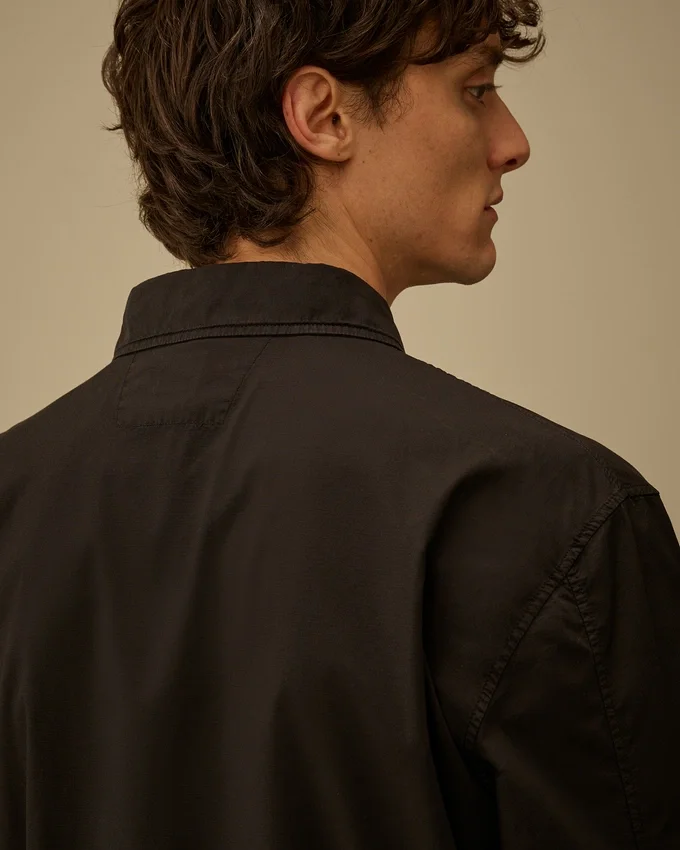 Camisa oversize de algodón ripstop con botones y detalle de Lens