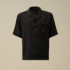 Camisas de lino de corte holgado, manga corta y botones