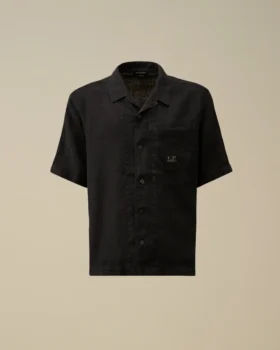 Camisas de lino de corte holgado, manga corta y botones