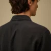 Camisas de lino de corte holgado, manga corta y botones
