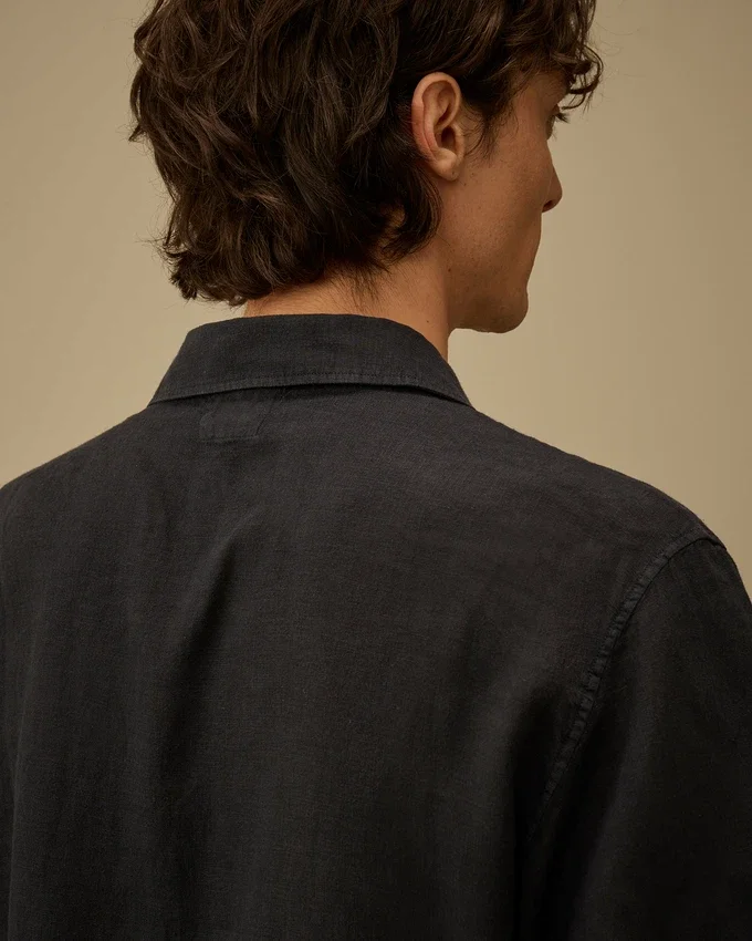 Camisas de lino de corte holgado, manga corta y botones