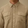 Camisas de lino de manga larga con botones