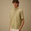 Camisas de manga corta con botones de mussola ligera