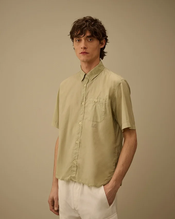 Camisas de manga corta con botones de mussola ligera