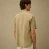 Camisas de manga corta con botones de mussola ligera