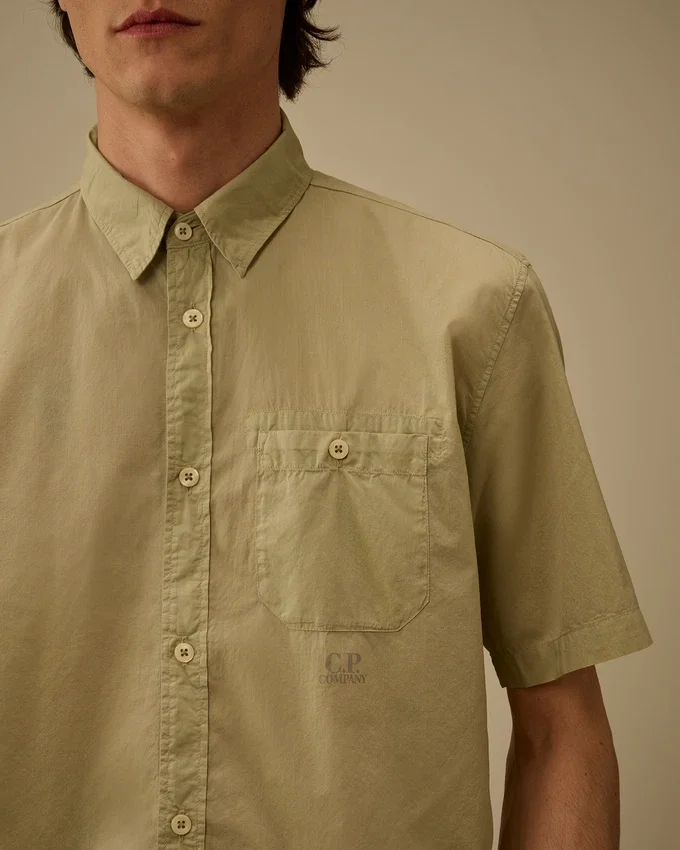 Camisas de manga corta con botones de mussola ligera