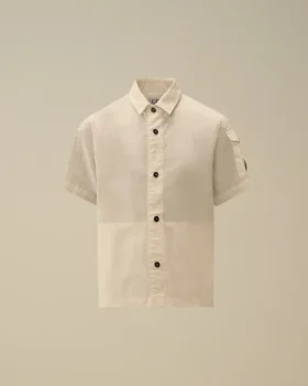 Camisas de manga corta con botones y lente de algodón popelín U16