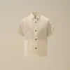 Camisas de manga corta con botones y lente de algodón popelín U16
