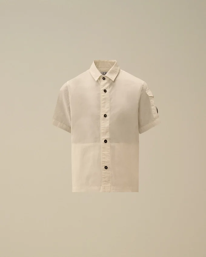 Camisas de manga corta con botones y lente de algodón popelín U16