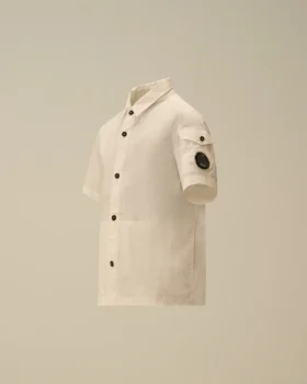 Camisas de manga corta con botones y lente de algodón popelín U16