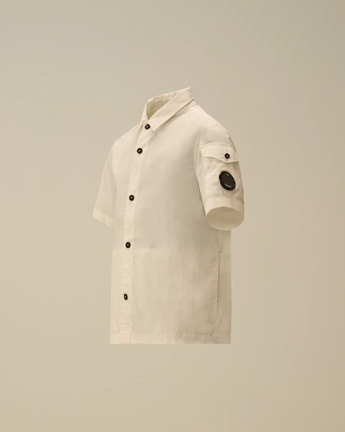 Camisas de manga corta con botones y lente de algodón popelín U16