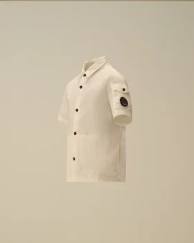 Camisas de manga corta con botones y lente de algodón popelín U16