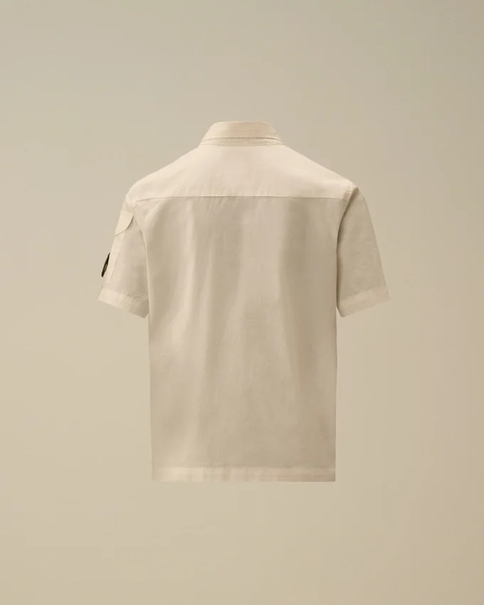 Camisas de manga corta con botones y lente de algodón popelín U16