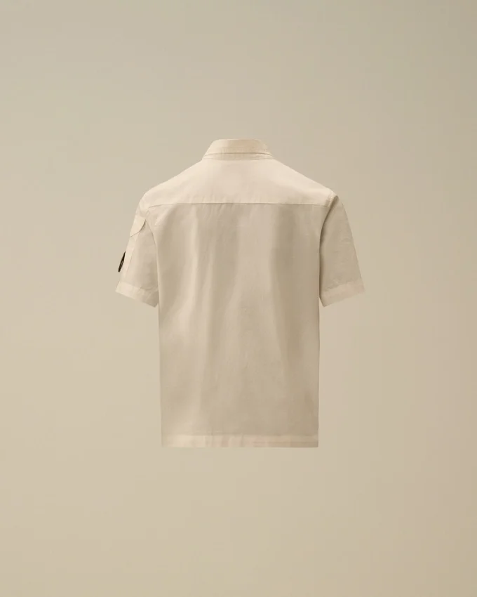 Camisas de manga corta con botones y lente de algodón popelín U16