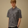 Camisas de manga corta de cambray con botones