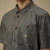 Camisas de manga corta de cambray con botones