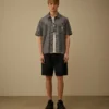 Camisas de manga corta de cambray con botones