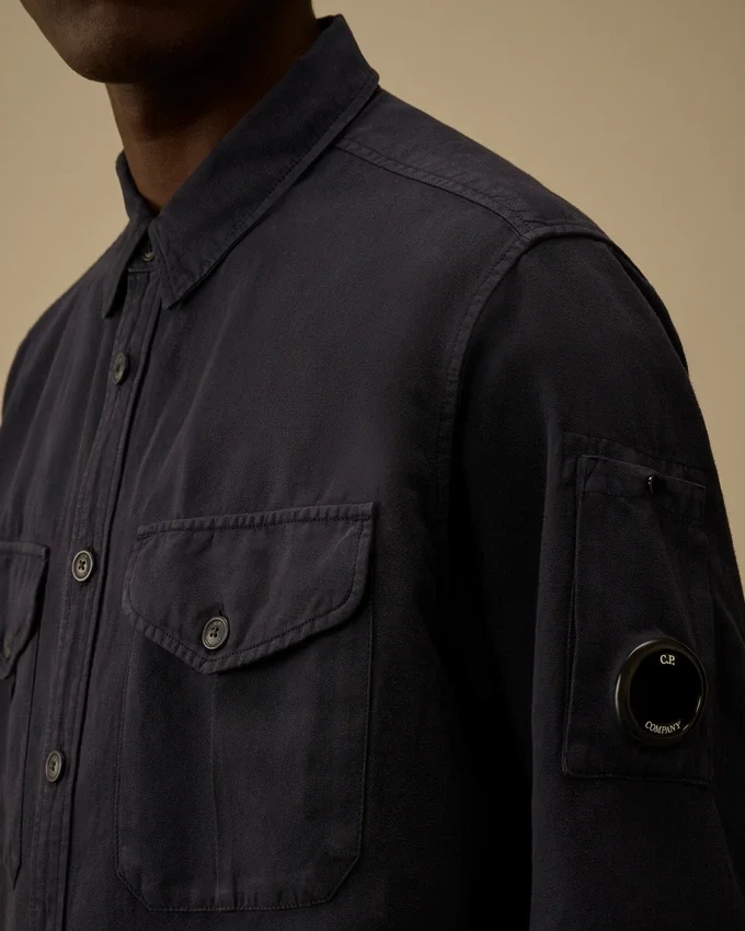 Camisas de manga larga con botones de algodón y lino