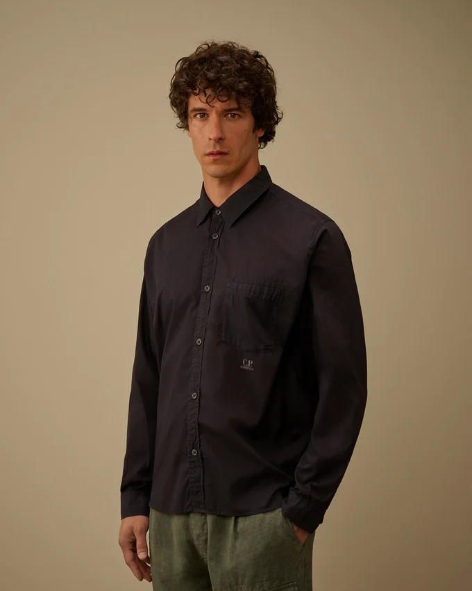 Camisas de manga larga con botones de mussola ligera