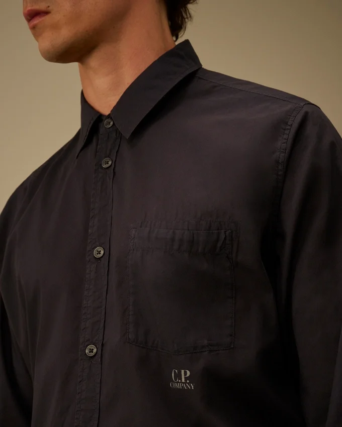 Camisas de manga larga con botones de mussola ligera