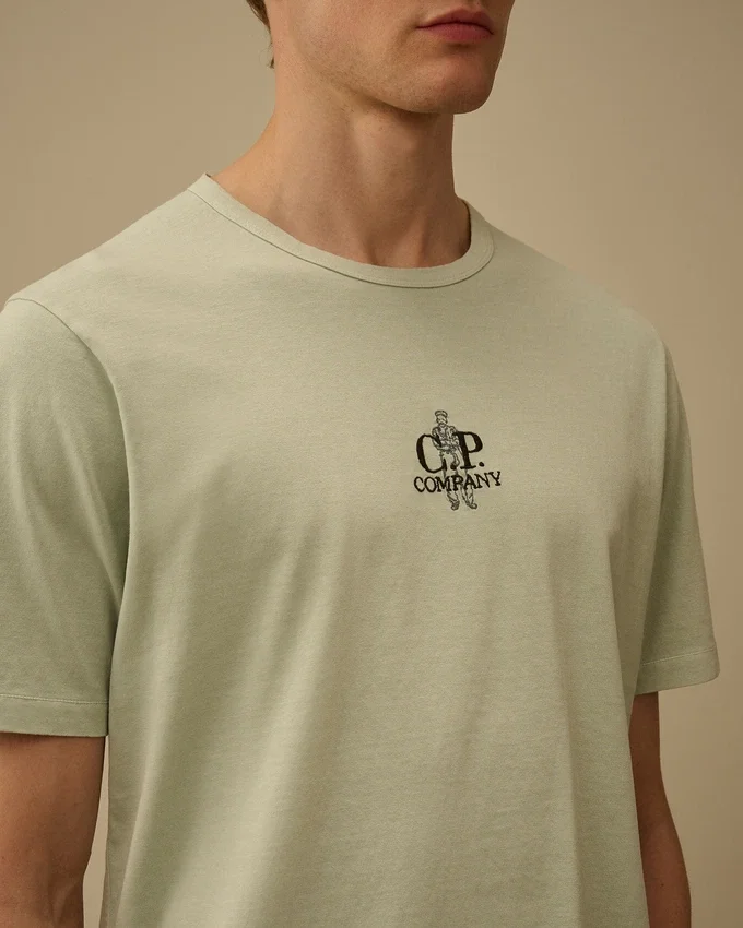 Camiseta de manga corta con bordado de jersey 1020