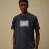 Camiseta de manga corta con etiqueta con logotipo, confeccionada en jersey 24/1