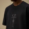 Camiseta de manga corta con logotipo, de jersey mercerizado retorcido 30/2