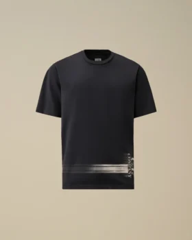 Camiseta de manga corta de jersey 24/1 con logotipo en la parte inferior