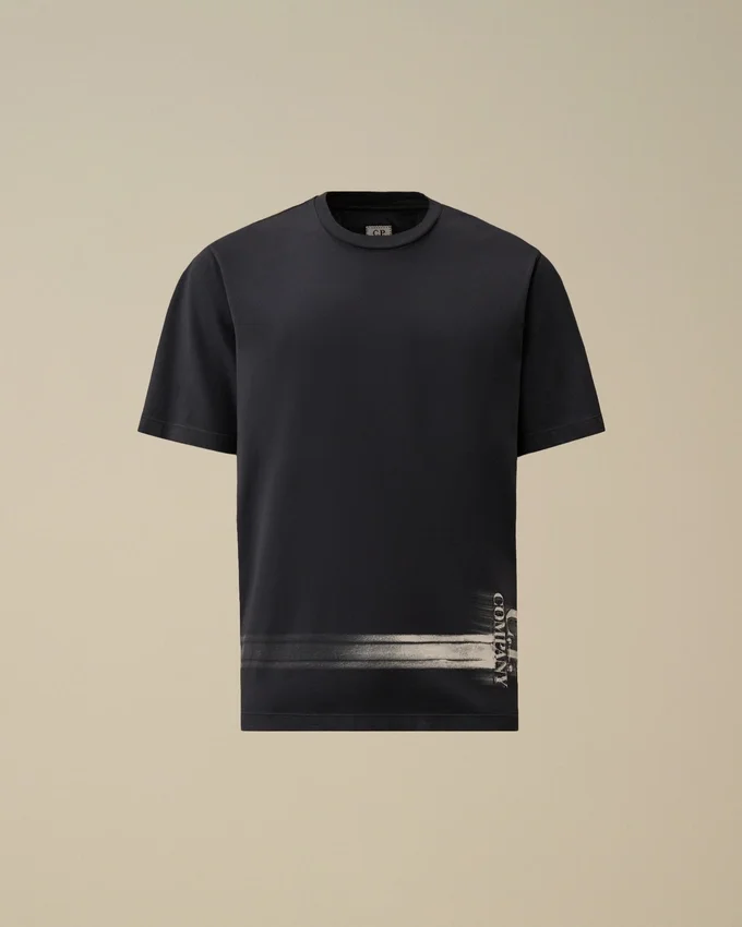 Camiseta de manga corta de jersey 24/1 con logotipo en la parte inferior