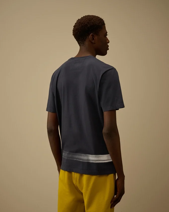 Camiseta de manga corta de jersey 24/1 con logotipo en la parte inferior
