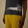 Camiseta de manga corta de jersey 24/1 con logotipo en la parte inferior