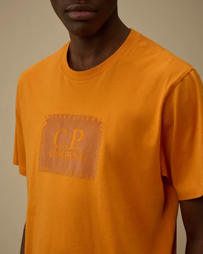Camiseta de manga corta de jersey 30/1 con etiqueta con el logotipo