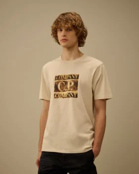 Camiseta de manga corta de jersey 30/1 con logotipo descolorido