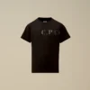 Camiseta de manga corta de jersey de algodón 30/1 para menores de 16 años con logotipos en el pecho y la espalda