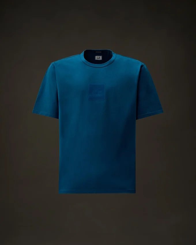 Camiseta de manga corta de jersey mercerizado de la Metropolis Series con insignia de goma
