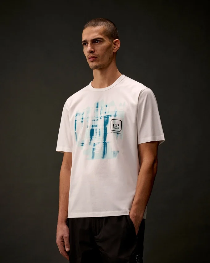 Camiseta de manga corta de la Metropolis Series, de jersey mercerizado, con logotipo gráfico
