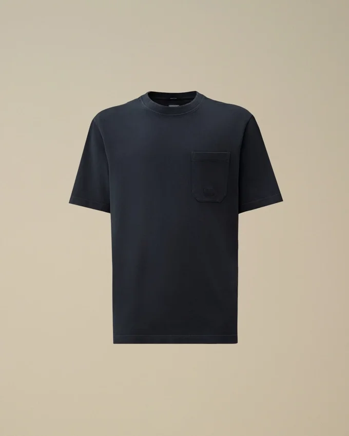 Camiseta de manga corta de piqué 24/1 teñida con pigmentos